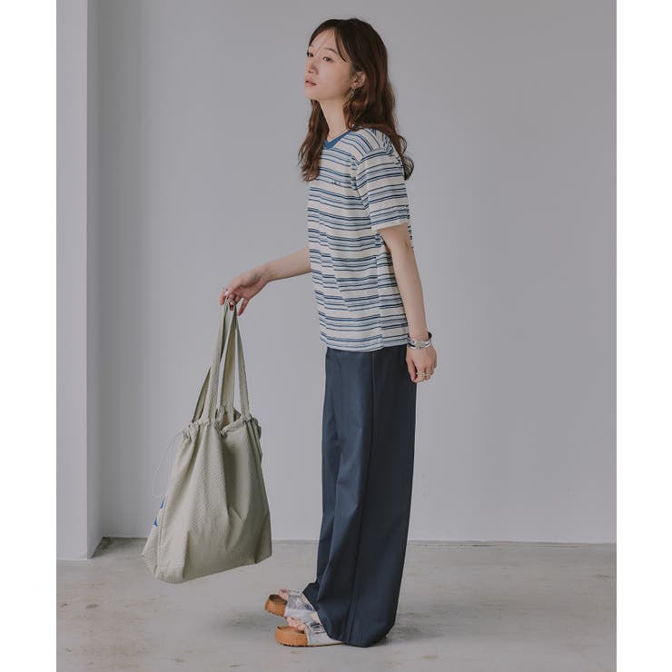 配色 マルチボーダー リンガー Tシャツ | 210nouve | 詳細画像23 