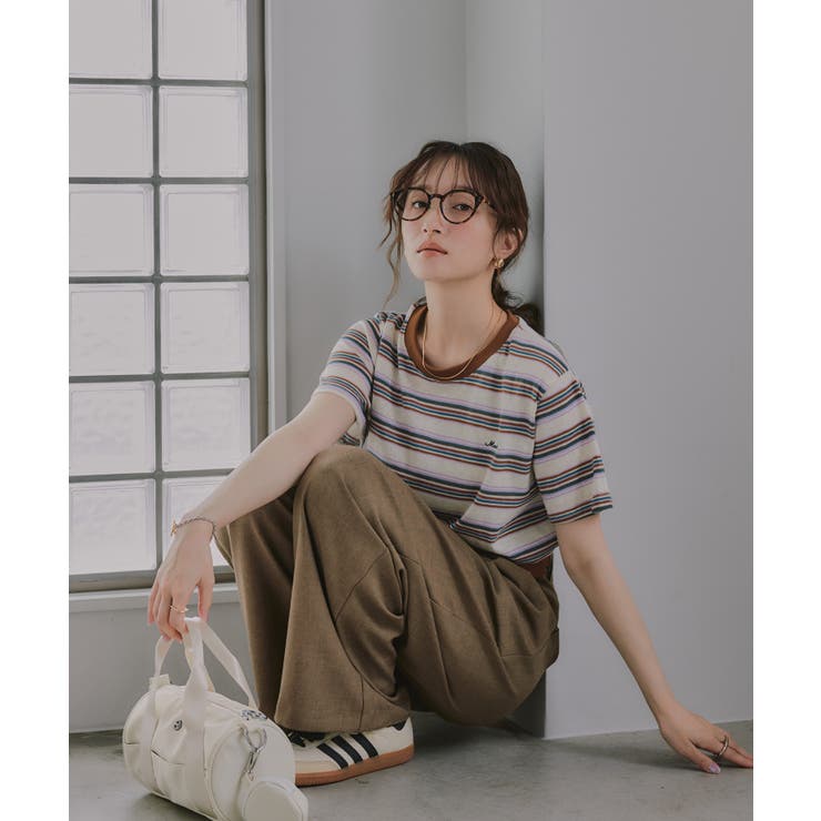 配色 マルチボーダー リンガー Tシャツ | 210nouve | 詳細画像5 