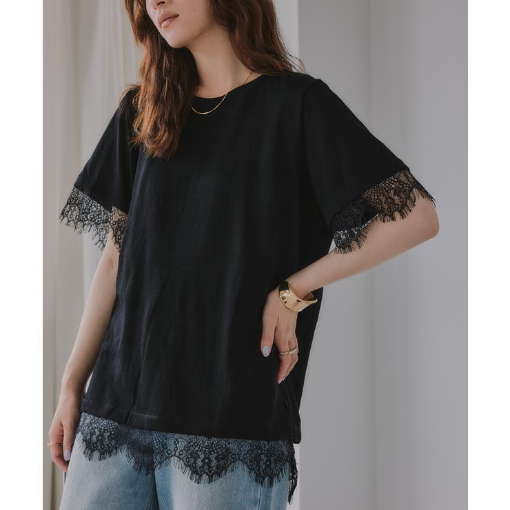 レース ドッキング  Tシャツ | 210nouve | 詳細画像3 