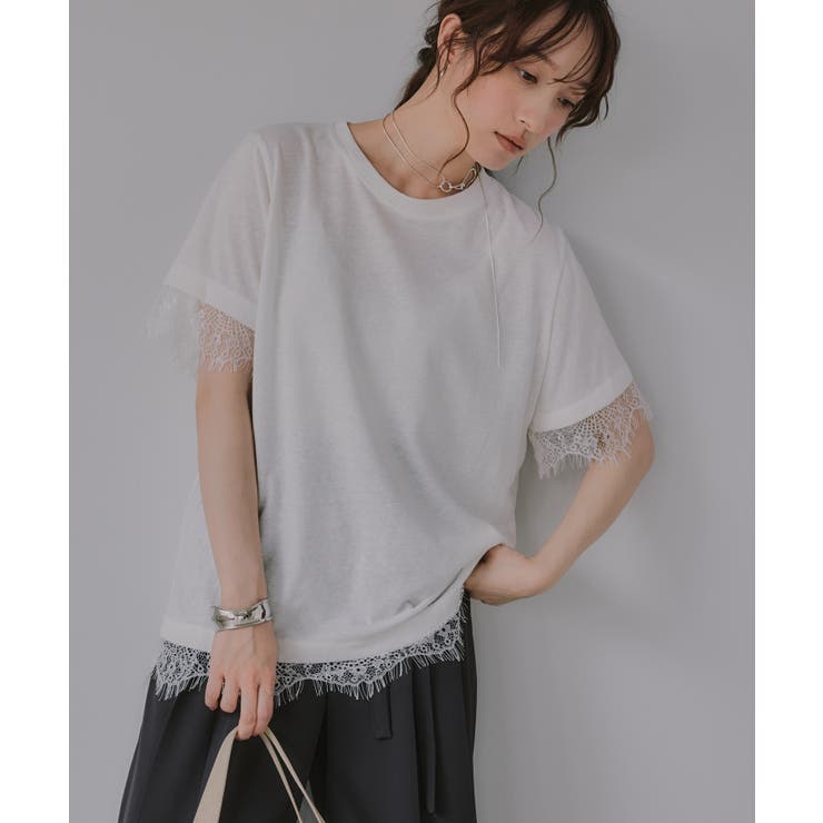 レース ドッキング  Tシャツ | 210nouve | 詳細画像7 
