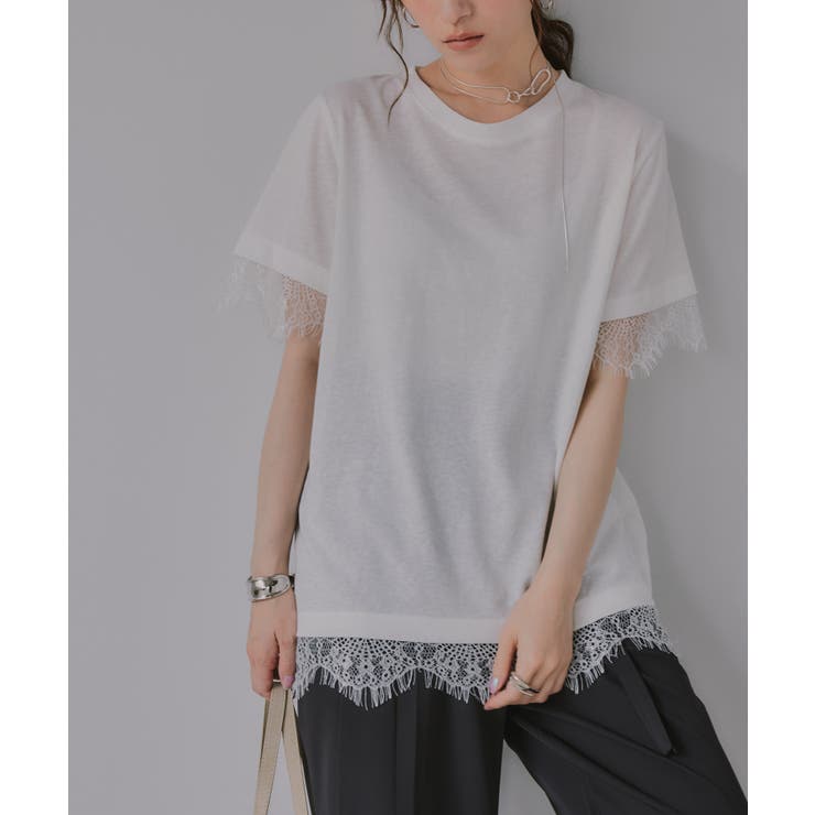 レース ドッキング  Tシャツ | 210nouve | 詳細画像8 