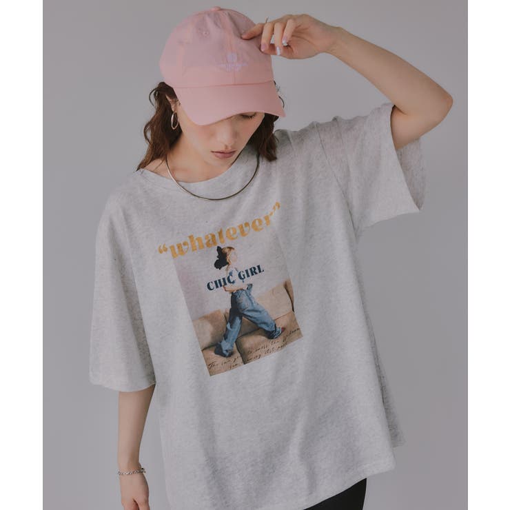 オーバーサイズ ガール フォトプリント Tシャツ | 210nouve | 詳細画像1 