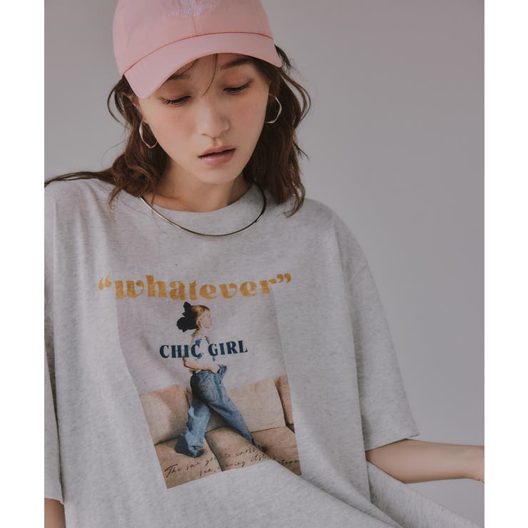 オーバーサイズ ガール フォトプリント Tシャツ | 210nouve | 詳細画像12 