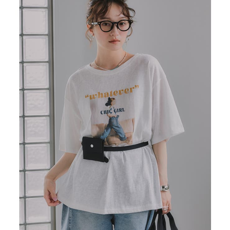 オーバーサイズ ガール フォトプリント Tシャツ | 210nouve | 詳細画像2 