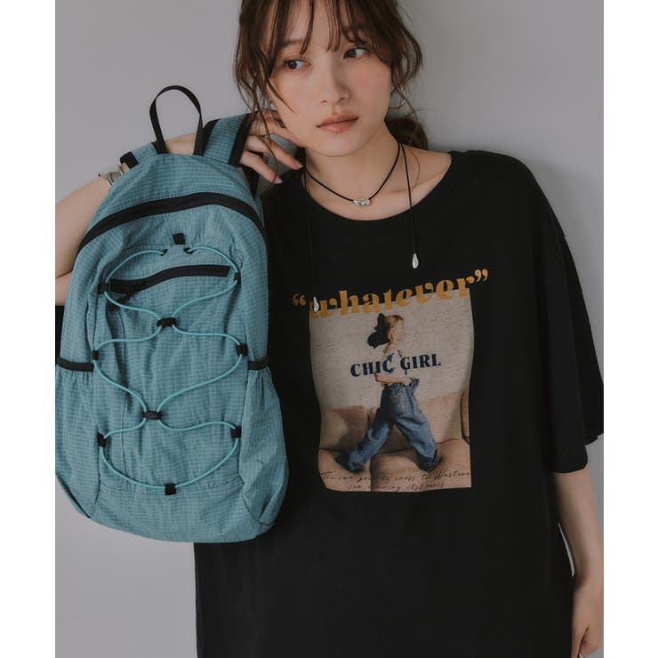 オーバーサイズ ガール フォトプリント Tシャツ | 210nouve | 詳細画像8 