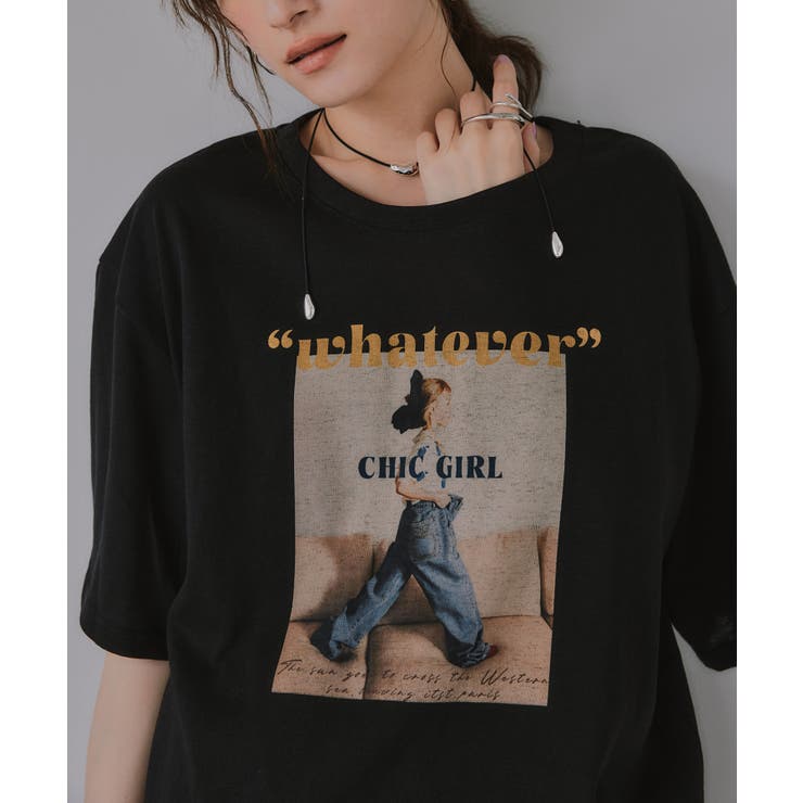 オーバーサイズ ガール フォトプリント Tシャツ | 210nouve | 詳細画像9 