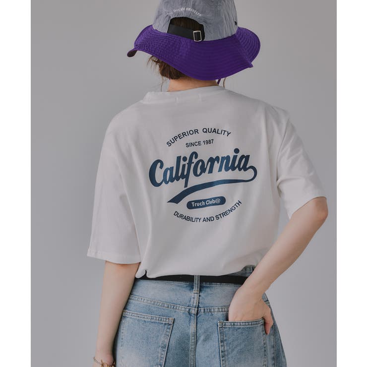 ホワイト | California バックプリント Tシャツ | 210nouve