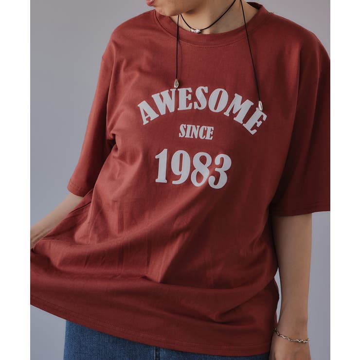 レッド | ロゴプリントTシャツ | 210nouve