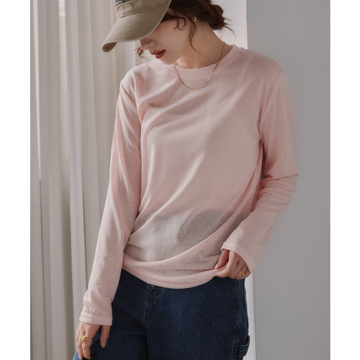 ピンク | クルーネック シアートップス | 210nouve