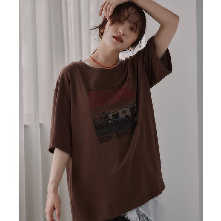オーバーサイズ  フォトプリント Tシャツ | 210nouve | 詳細画像1 