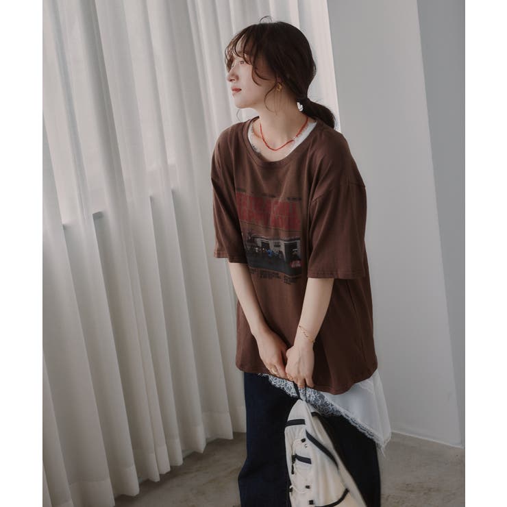 オーバーサイズ  フォトプリント Tシャツ | 210nouve | 詳細画像10 
