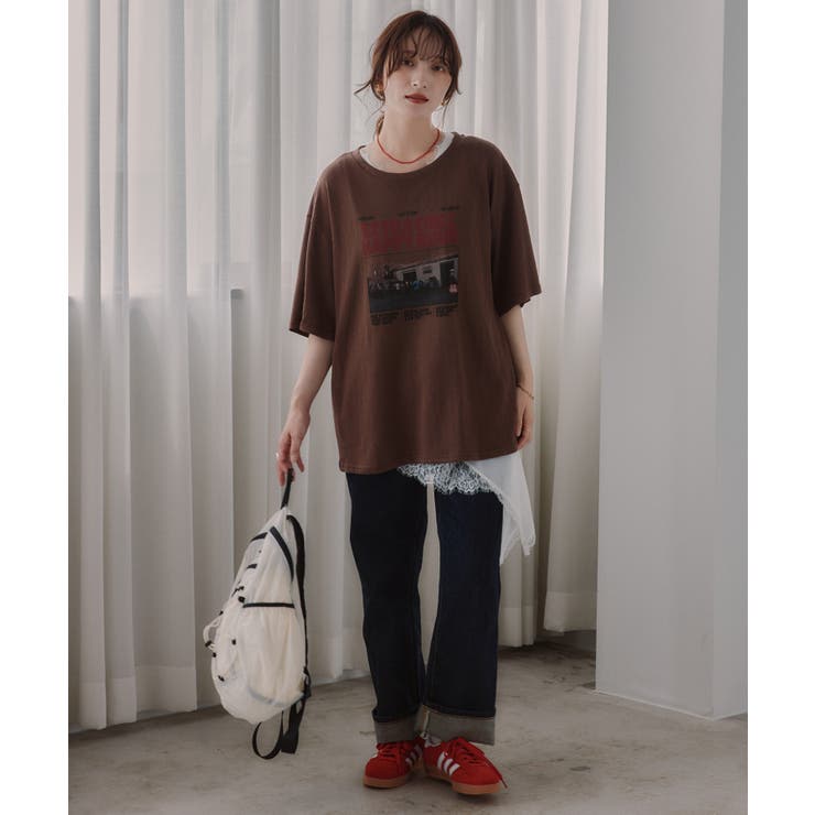 オーバーサイズ  フォトプリント Tシャツ | 210nouve | 詳細画像15 
