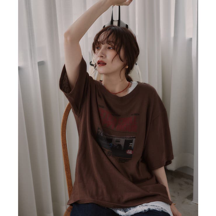 オーバーサイズ  フォトプリント Tシャツ | 210nouve | 詳細画像8 