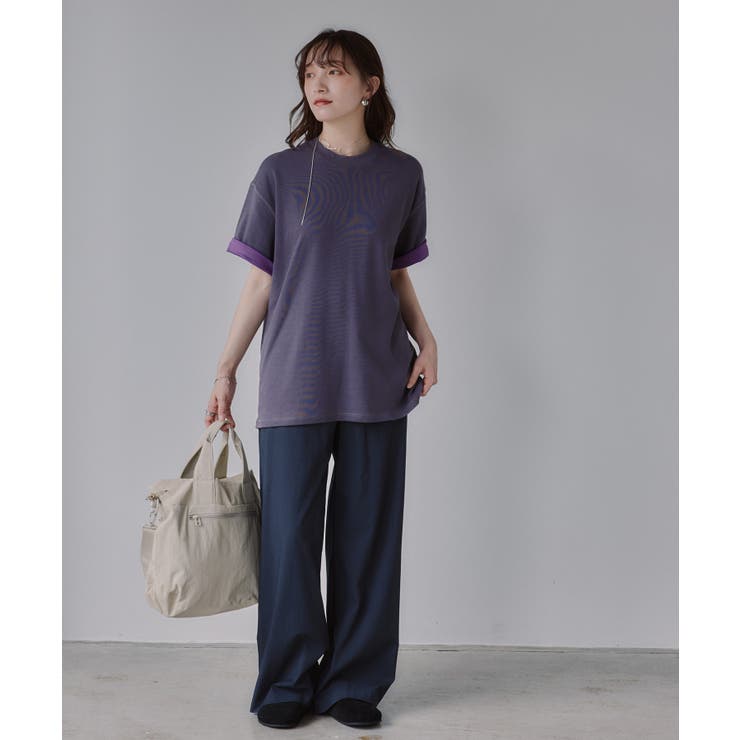 バイカラー ロールアップ Tシャツ | 210nouve | 詳細画像14 