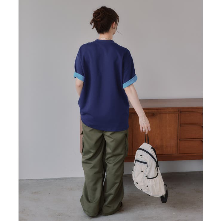 バイカラー ロールアップ Tシャツ | 210nouve | 詳細画像19 