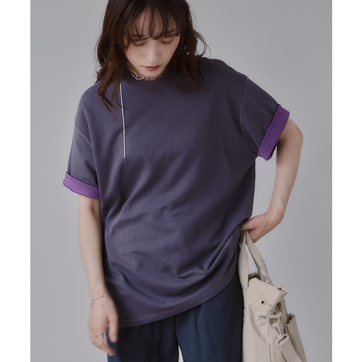 バイカラー ロールアップ Tシャツ | 210nouve | 詳細画像5 