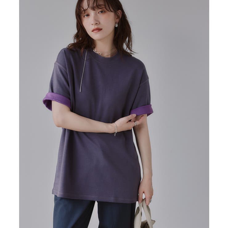 バイカラー ロールアップ Tシャツ | 210nouve | 詳細画像6 