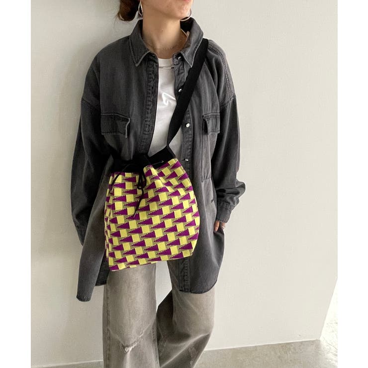 ブラック | 柄編みニットショルダーバッグ | 210nouve