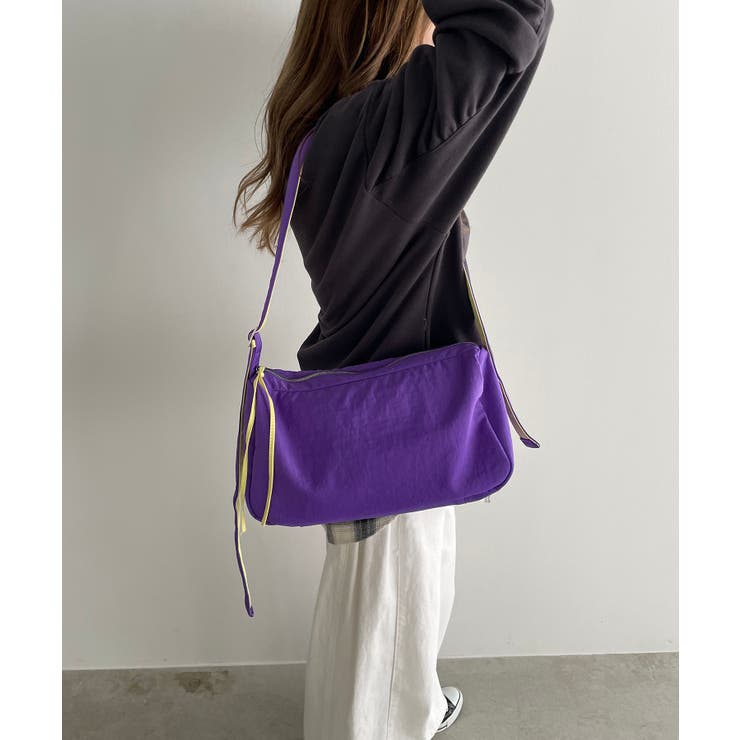 バイカラースクエアナイロンショルダーバッグ | 210nouve | 詳細画像10 