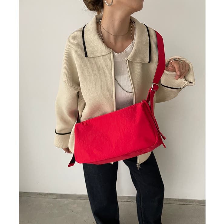 バイカラースクエアナイロンショルダーバッグ | 210nouve | 詳細画像2 