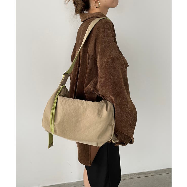 バイカラースクエアナイロンショルダーバッグ | 210nouve | 詳細画像21 