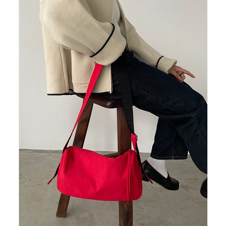 バイカラースクエアナイロンショルダーバッグ | 210nouve | 詳細画像3 