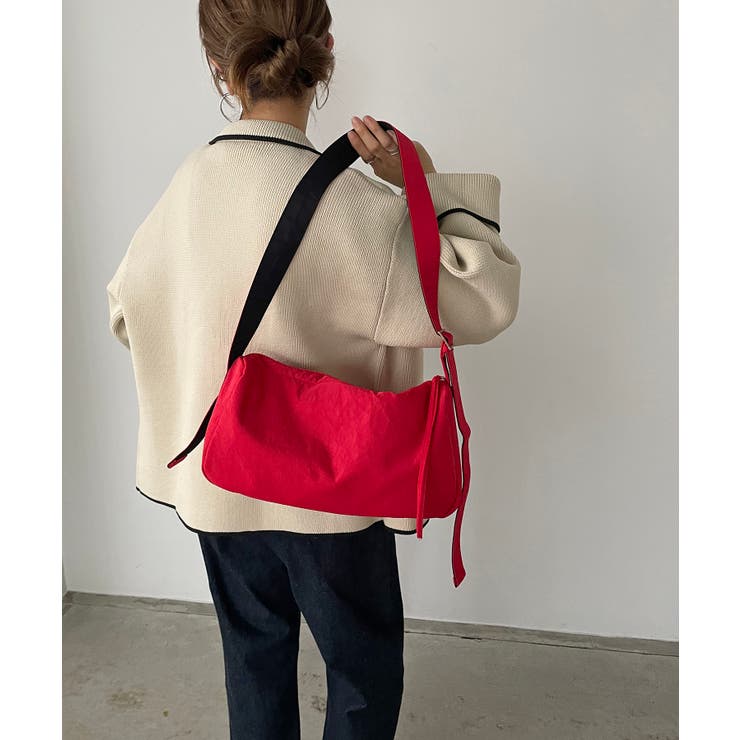 バイカラースクエアナイロンショルダーバッグ | 210nouve | 詳細画像4 