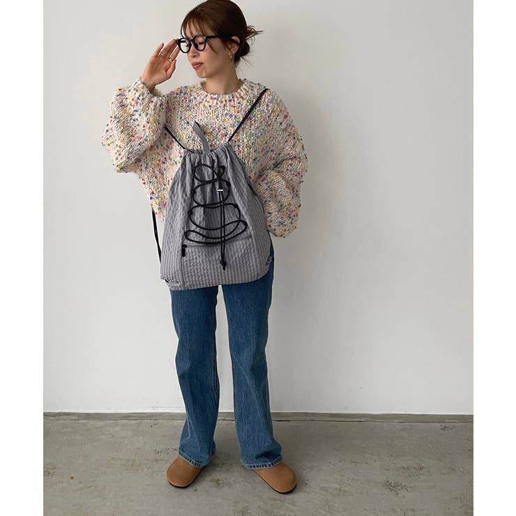 シャドーチェック ドロスト ナイロン ナップサック | 210nouve | 詳細画像13 