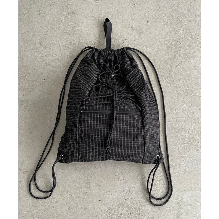 シャドーチェック ドロスト ナイロン ナップサック | 210nouve | 詳細画像19 