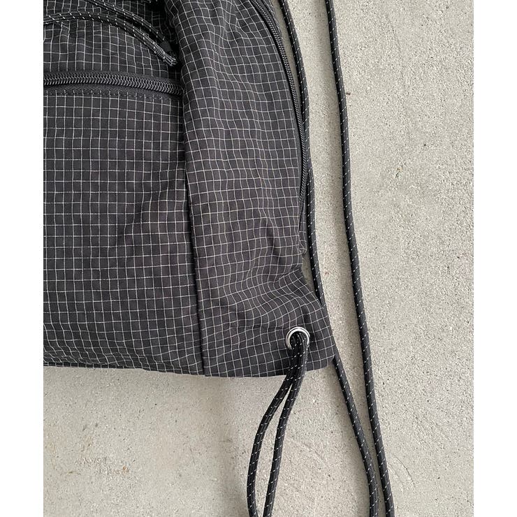 シャドーチェック ドロスト ナイロン ナップサック | 210nouve | 詳細画像20 