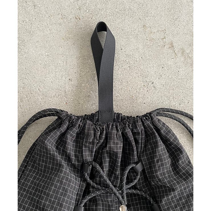 シャドーチェック ドロスト ナイロン ナップサック | 210nouve | 詳細画像22 