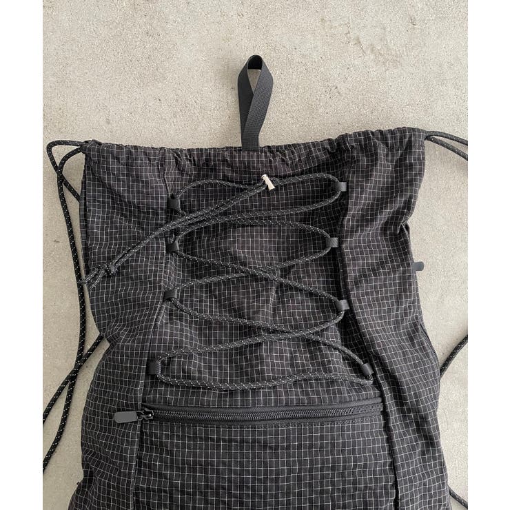 シャドーチェック ドロスト ナイロン ナップサック | 210nouve | 詳細画像23 