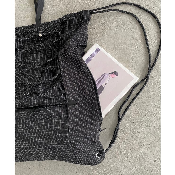 シャドーチェック ドロスト ナイロン ナップサック | 210nouve | 詳細画像26 