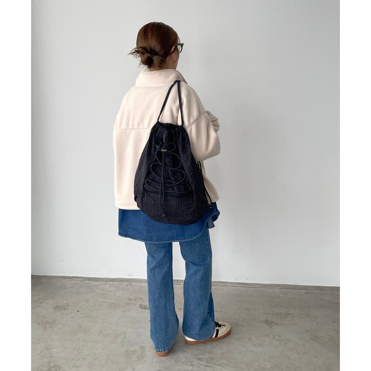 シャドーチェック ドロスト ナイロン ナップサック | 210nouve | 詳細画像5 