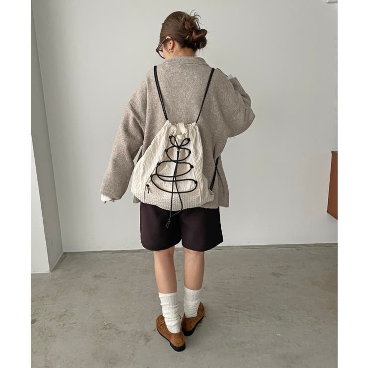 シャドーチェック ドロスト ナイロン ナップサック | 210nouve | 詳細画像9 