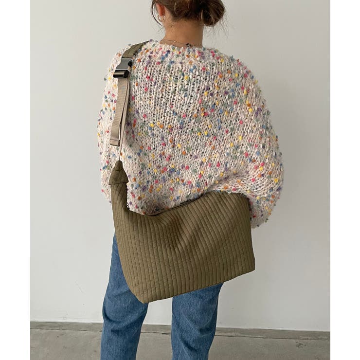 カーキ | ナイロン ステッチ ショルダーバッグ | 210nouve