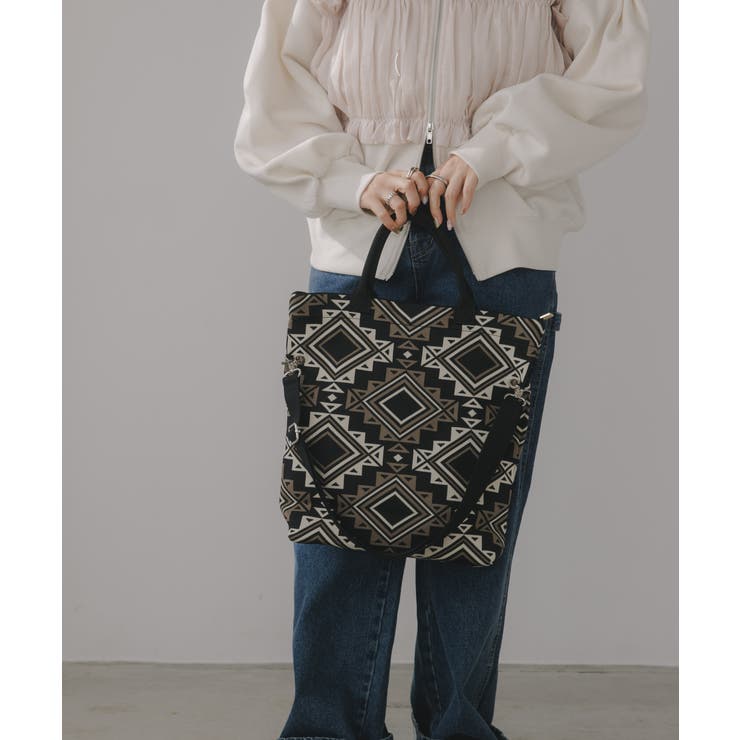 【2WAY】柄ニット トートバッグ | 210nouve | 詳細画像3 