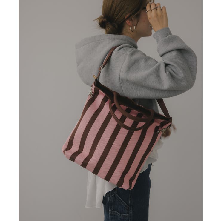 ピンク | 【2WAY】柄ニット トートバッグ | 210nouve