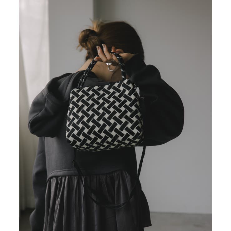 【2WAY】柄 ニット ハンド/ショルダーバッグ | 210nouve | 詳細画像10 