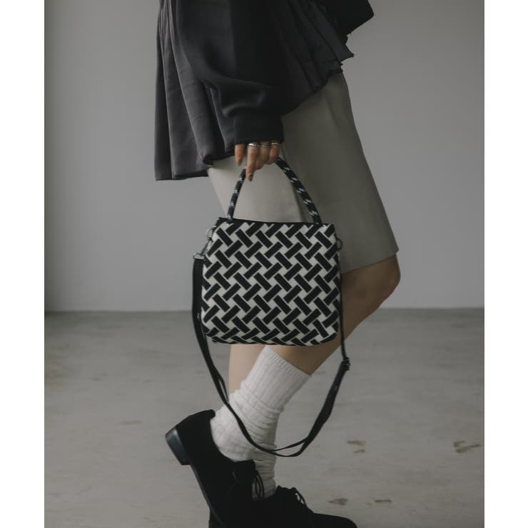 【2WAY】柄 ニット ハンド/ショルダーバッグ | 210nouve | 詳細画像11 