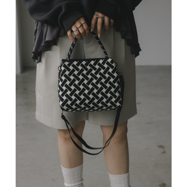 【2WAY】柄 ニット ハンド/ショルダーバッグ | 210nouve | 詳細画像13 