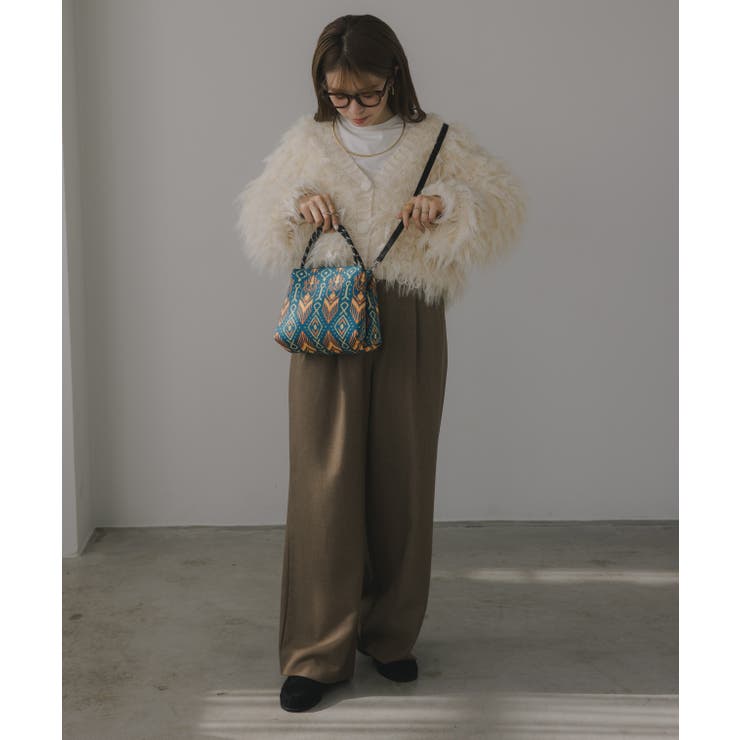 【2WAY】柄 ニット ハンド/ショルダーバッグ | 210nouve | 詳細画像17 