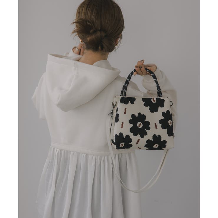 【2WAY】柄 ニット ハンド/ショルダーバッグ | 210nouve | 詳細画像3 