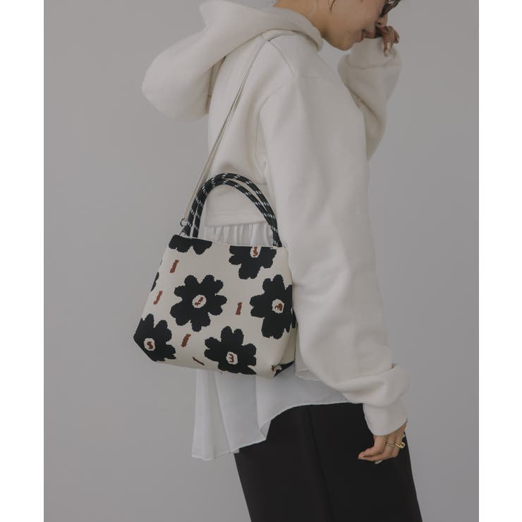 アイボリー | 【2WAY】柄 ニット ハンド/ショルダーバッグ | 210nouve