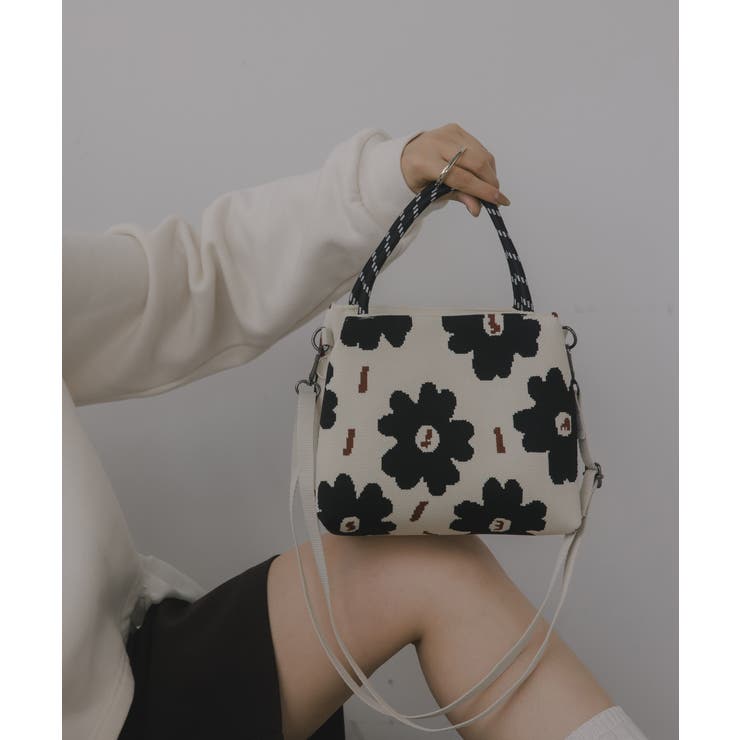 【2WAY】柄 ニット ハンド/ショルダーバッグ | 210nouve | 詳細画像5 