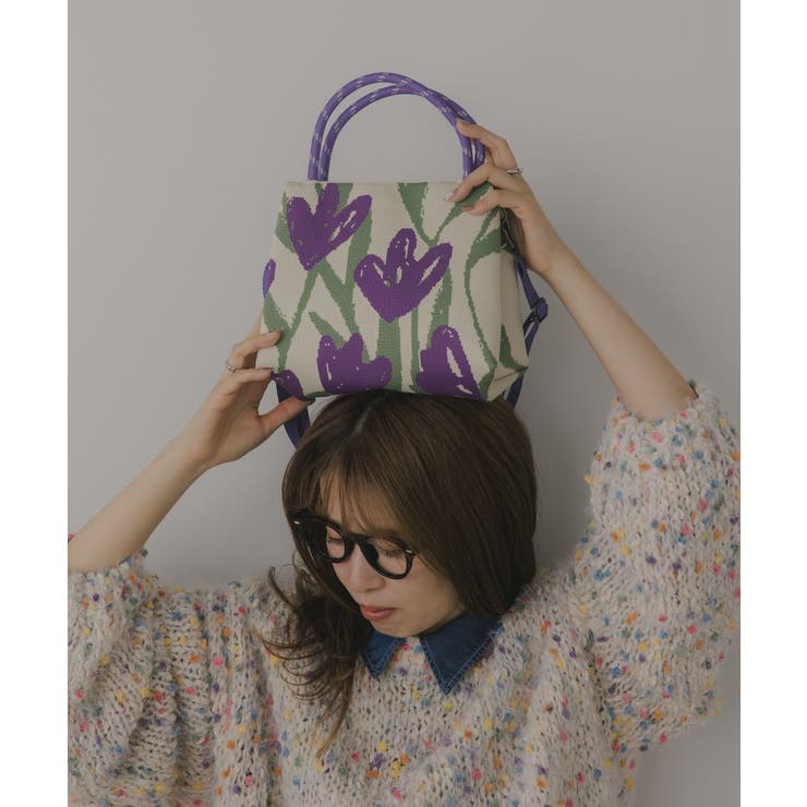 【2WAY】柄 ニット ハンド/ショルダーバッグ | 210nouve | 詳細画像8 