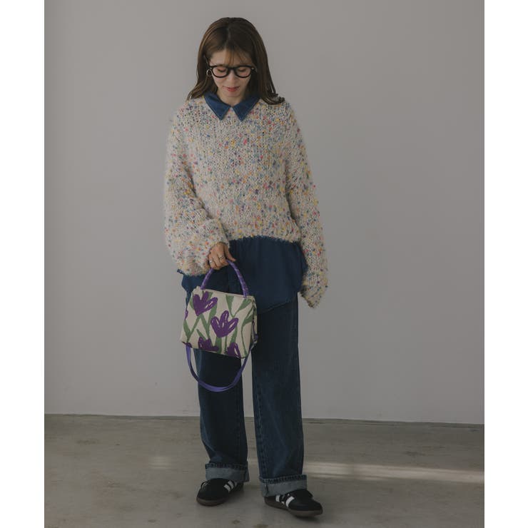 【2WAY】柄 ニット ハンド/ショルダーバッグ | 210nouve | 詳細画像9 