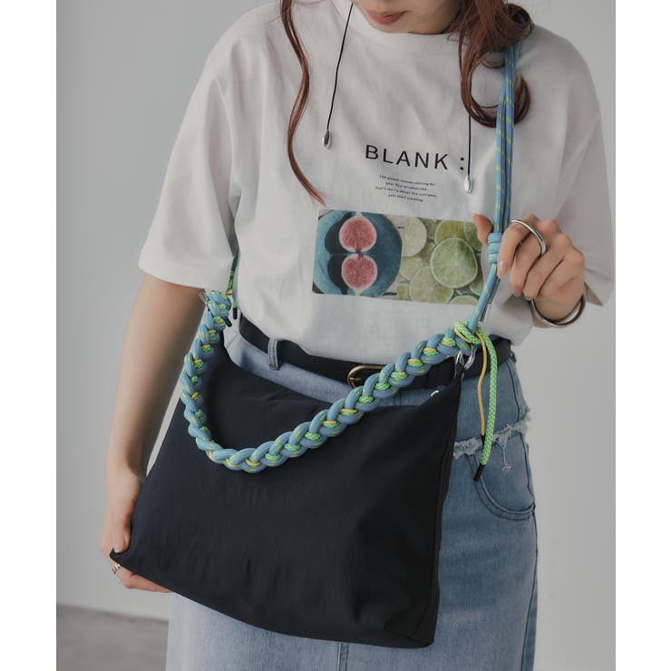 ブラック | コードストラップ 配色 ショルダーバッグ | 210nouve