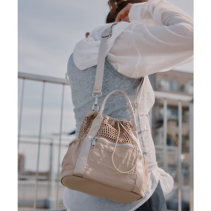 ベージュ | 2WAY メッシュ ナイロン バッグ | 210nouve