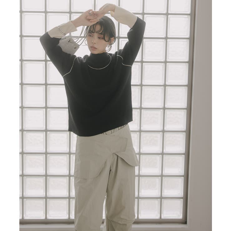 ハイネック バイカラー 配色 リブニット | 210nouve | 詳細画像11 